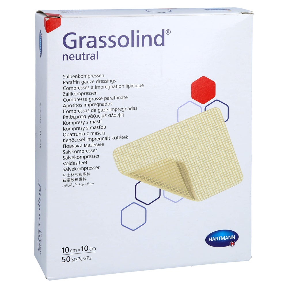 Grassolind Salbenkompressen 10x10 cm ste 50 St