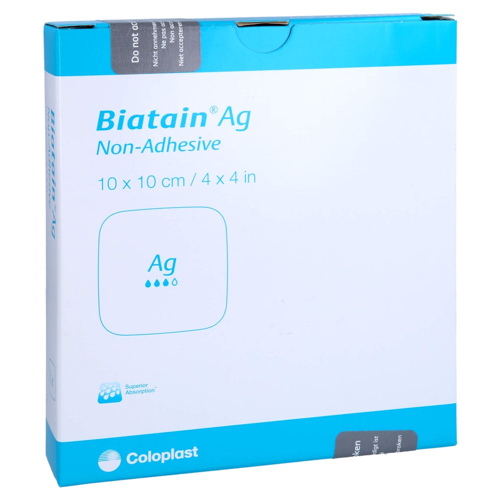 Biatain Ag Schaumverband 10x10 cm nicht 5 St