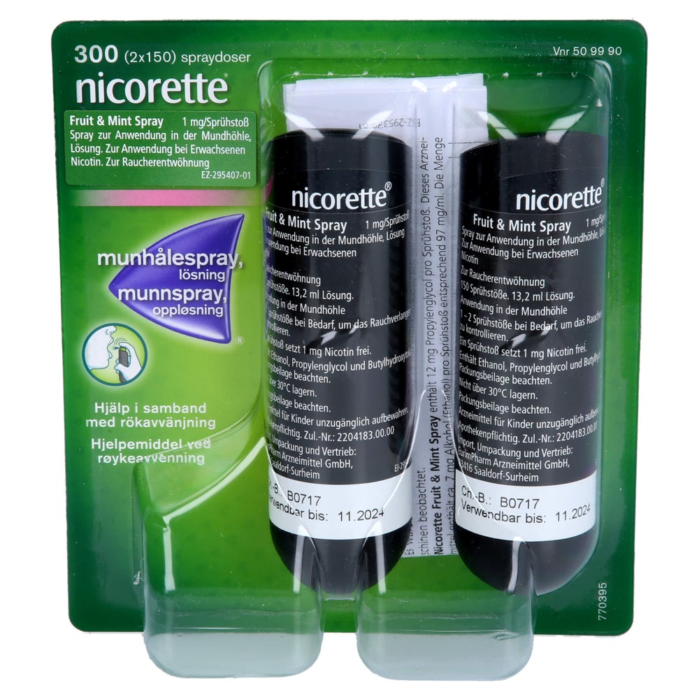 Nicorette Fruit & Mint Spray 1 mg/Sprühs - Reimport 2 St