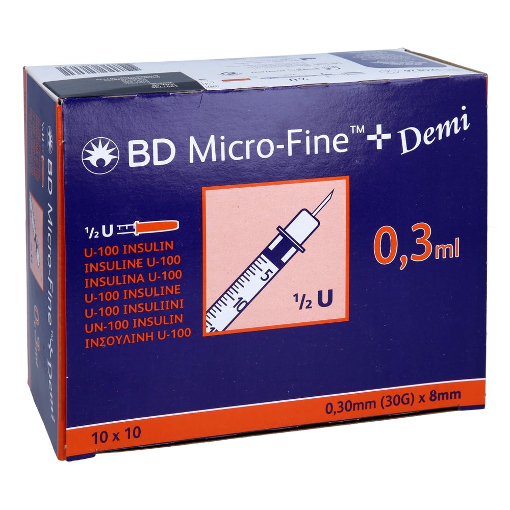 BD Micro-fine+ Insulinspr.0,3 ml U100 0, 100 St