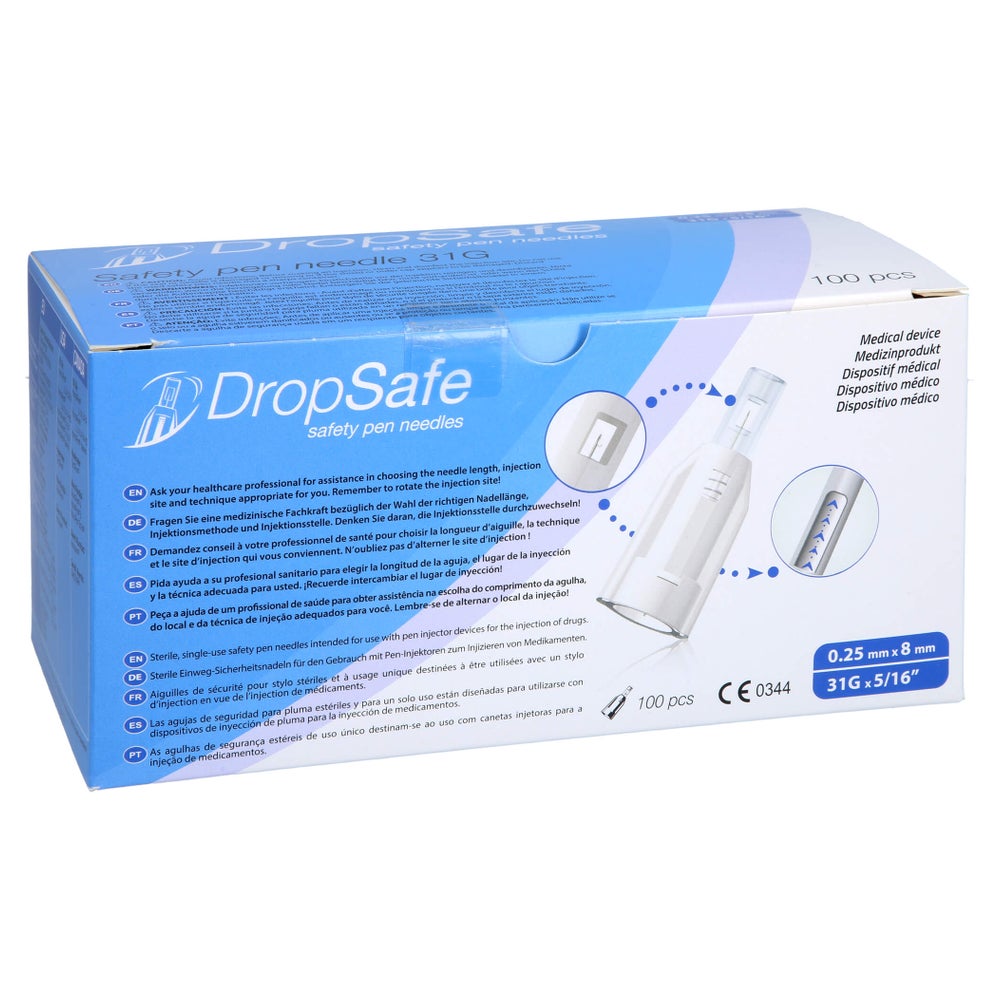 Sicherheits-pen-nadeln Dropsafe 31 Gx8 m 100 St