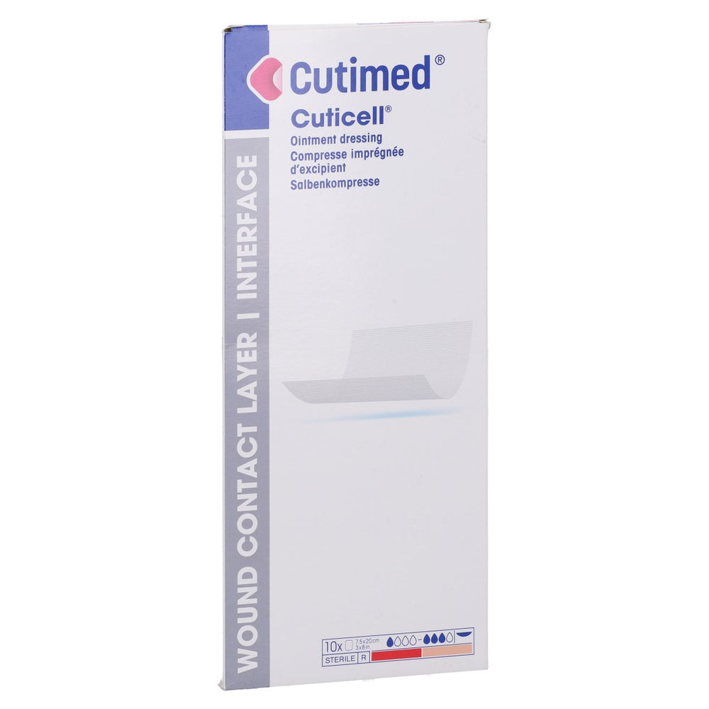 Cutimed Cuticell Salbenkompresse 7,5x20 Cm 10 St