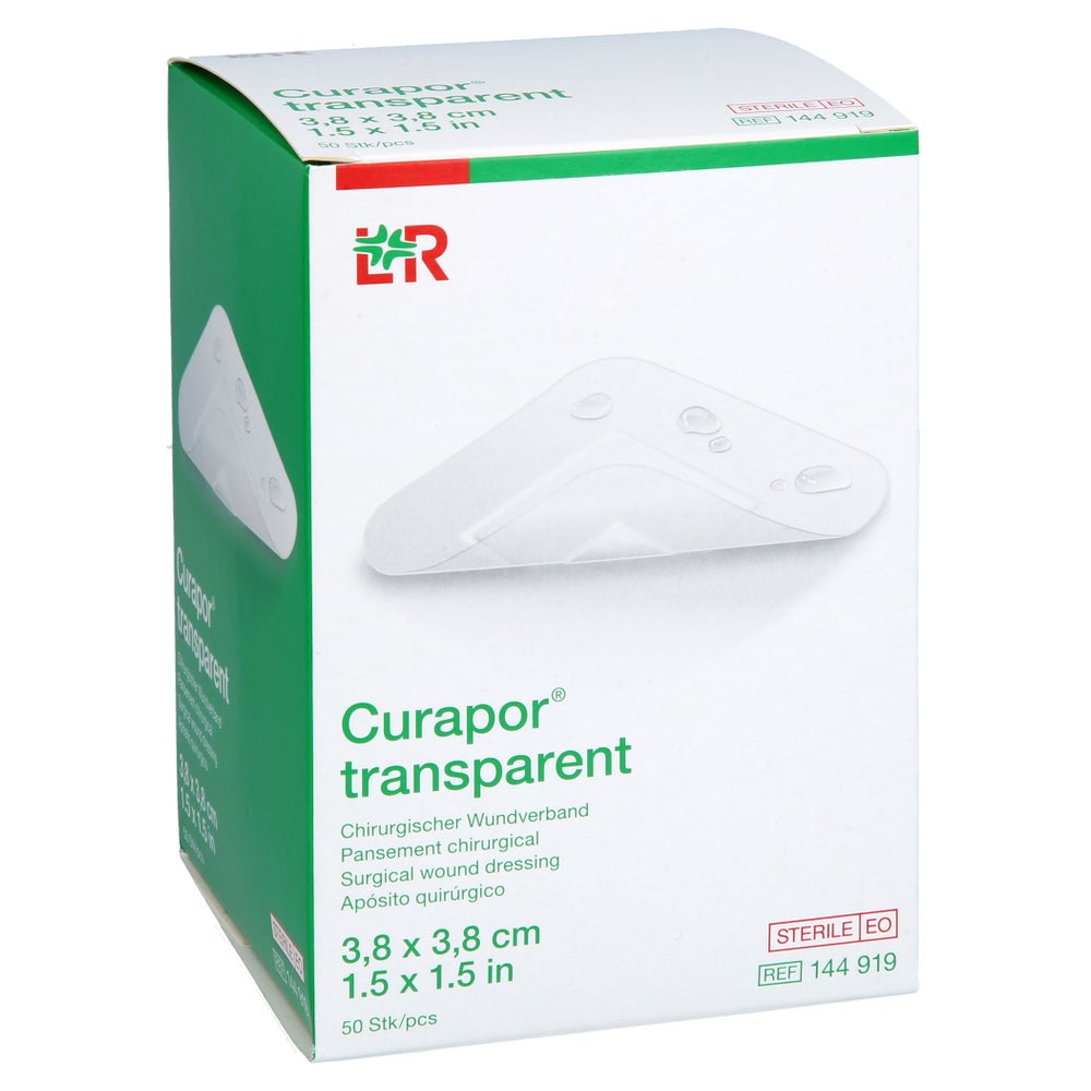 Curapor Wundverband Steril Transparent 3,8x3,8 Cm 50 St