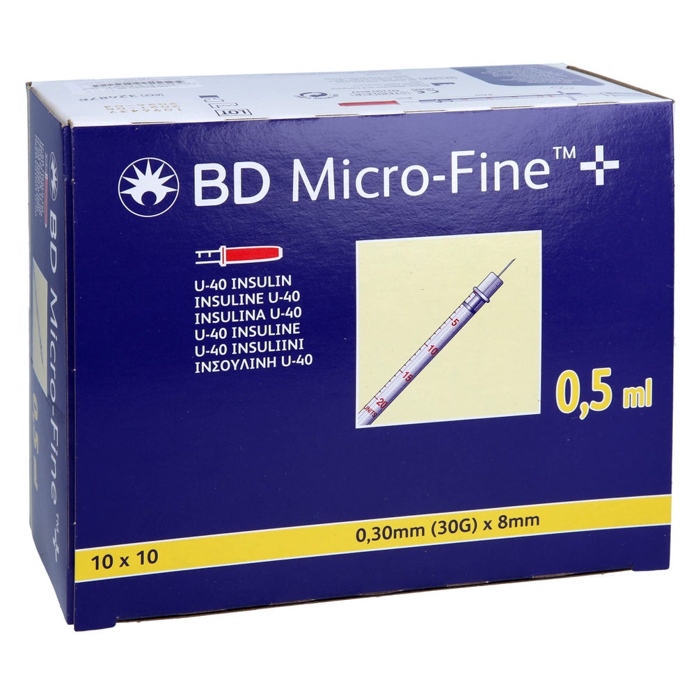 BD Micro-fine+ Insulinspr.0,5 ml U40 8 m 100X0,5 ml