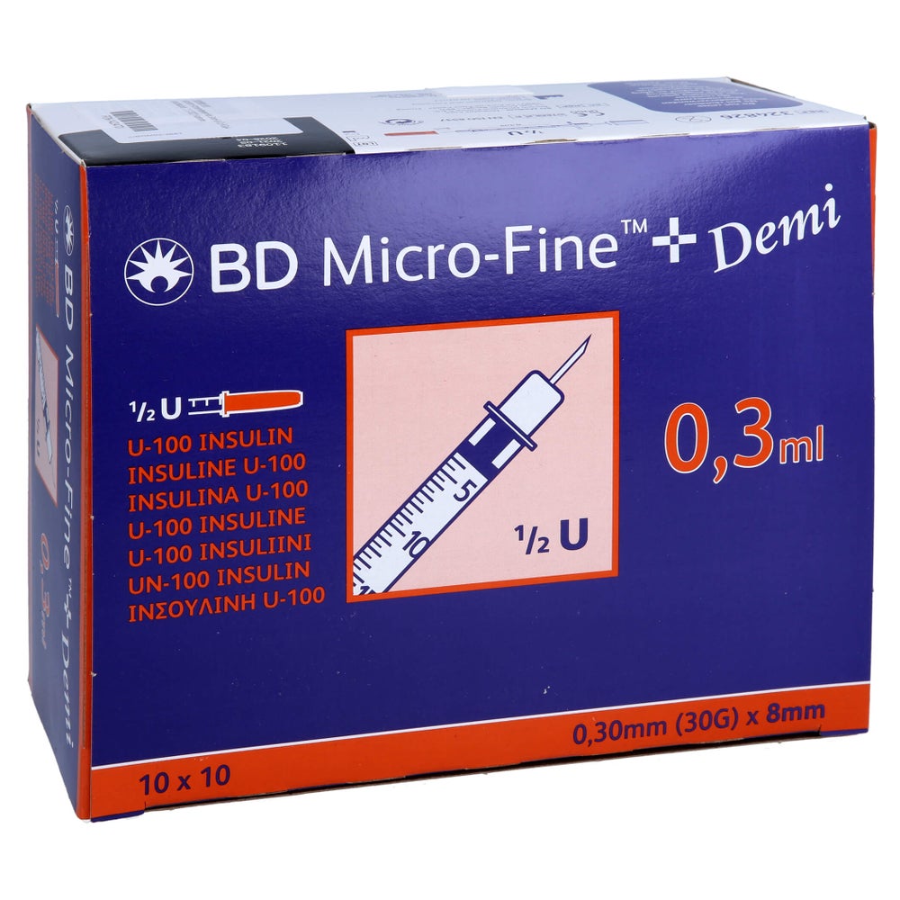 BD Micro-fine+ Insulinspr.0,3 ml U100 0, 100 St