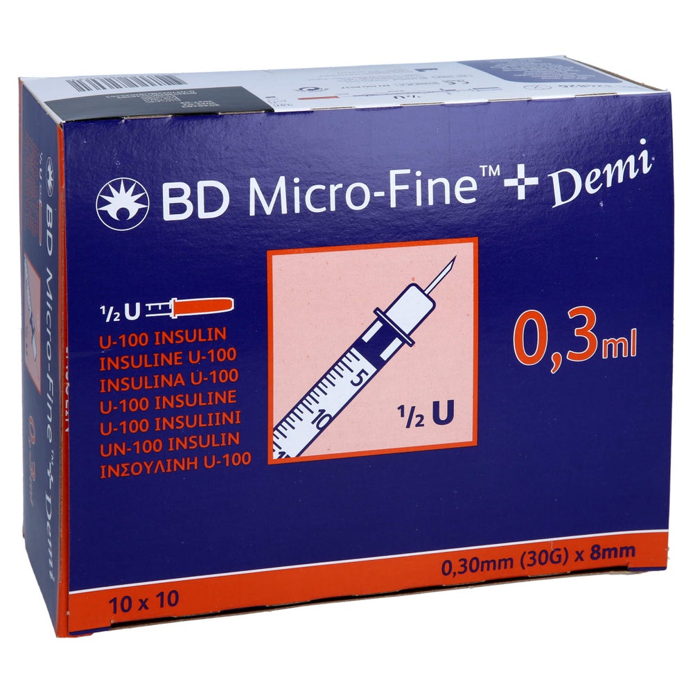 BD Micro-fine+ Insulinspr.0,3 ml U100 0, 100 St