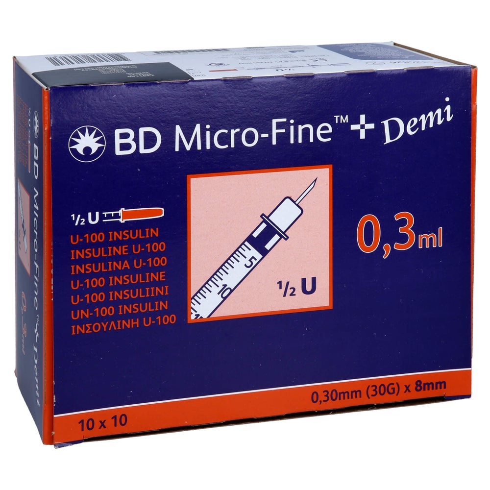 BD Micro-fine+ Insulinspr.0,3 ml U100 0, 100 St