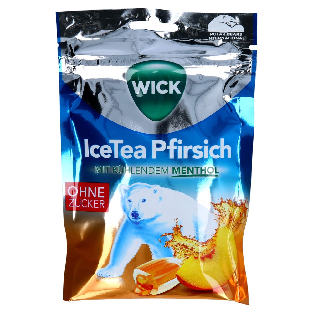 WICK Icetea Pfirsich Bonbons o.Zucker 72 g