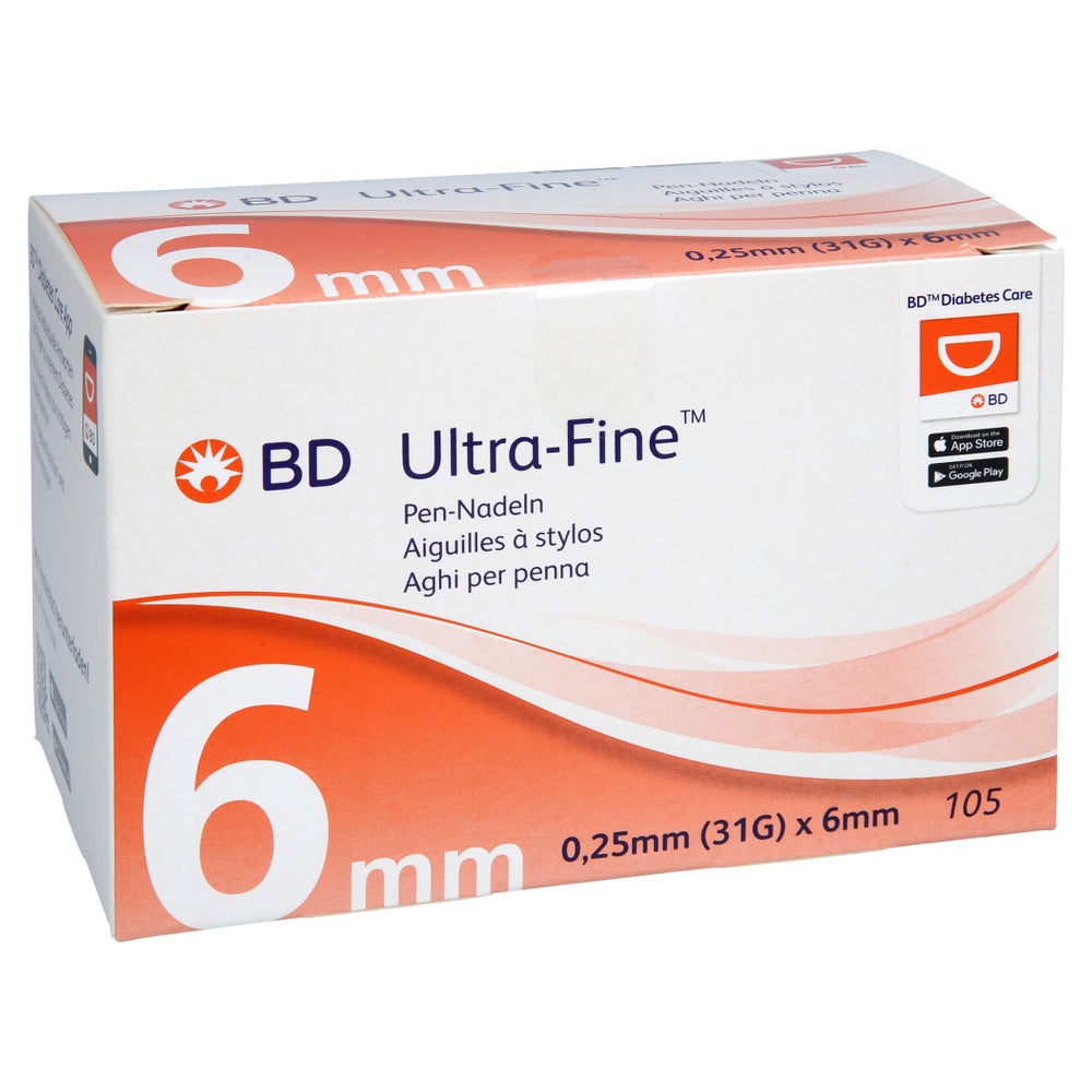 BD Ultra-fine Pen-nadeln 6 mm 31 G 0,25 105 St