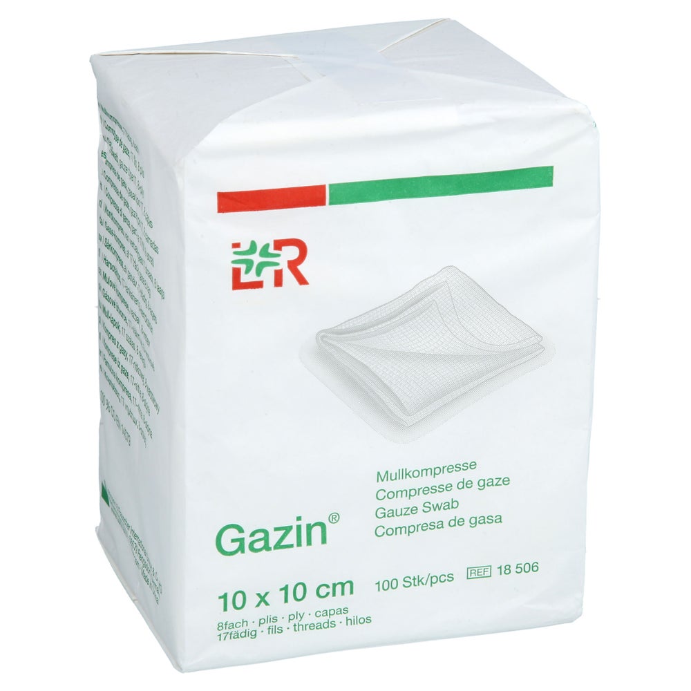 Gazin Mullkomp.10x10 cm unsteril 8fach O 100 St