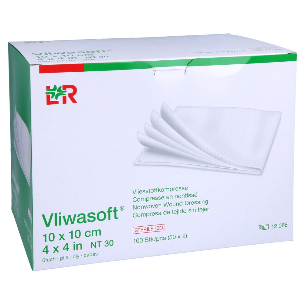 Vliwasoft Vlieskompressen Steril 10x10 Cm 6l. 50X2 St