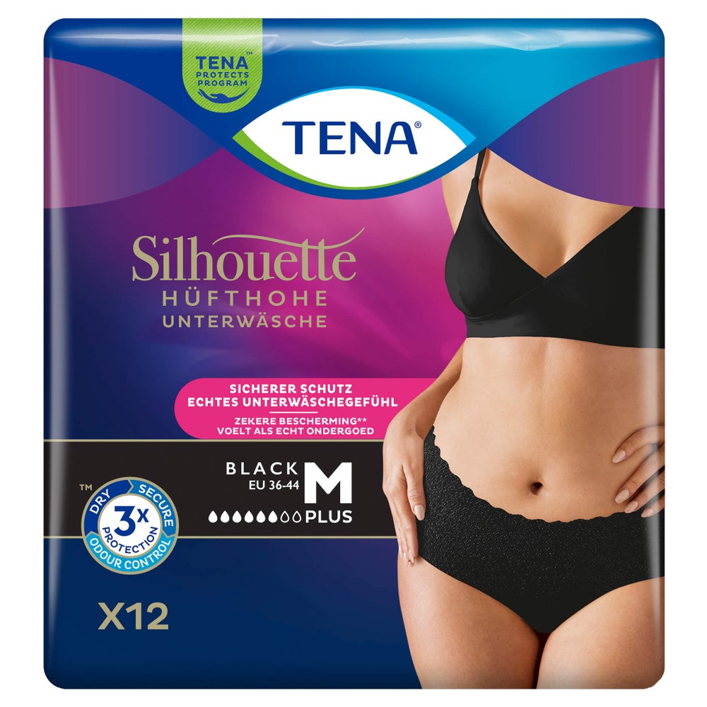 Tena Silhouette Plus Black M Inkontinenz Pants 2X12 St