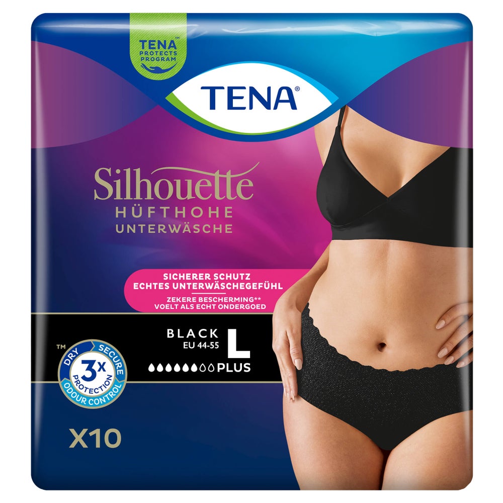 Tena Silhouette Plus Black L Inkontinenz Pants 10 St