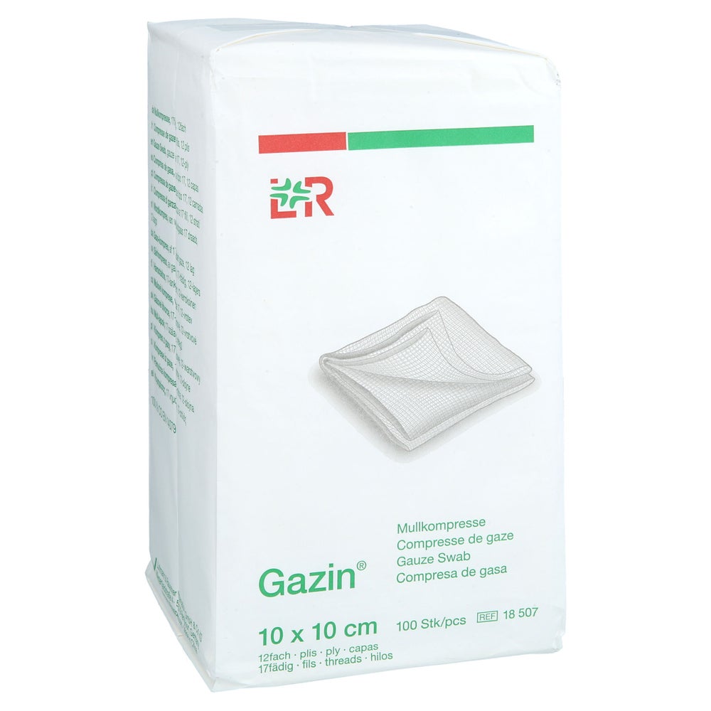 Gazin Mullkomp.10x10 cm unsteril 12fach 100 St