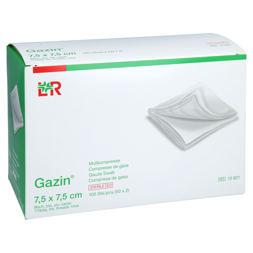 Gazin Mullkomp.7,5x7,5 cm steril 8fach 50X2 St