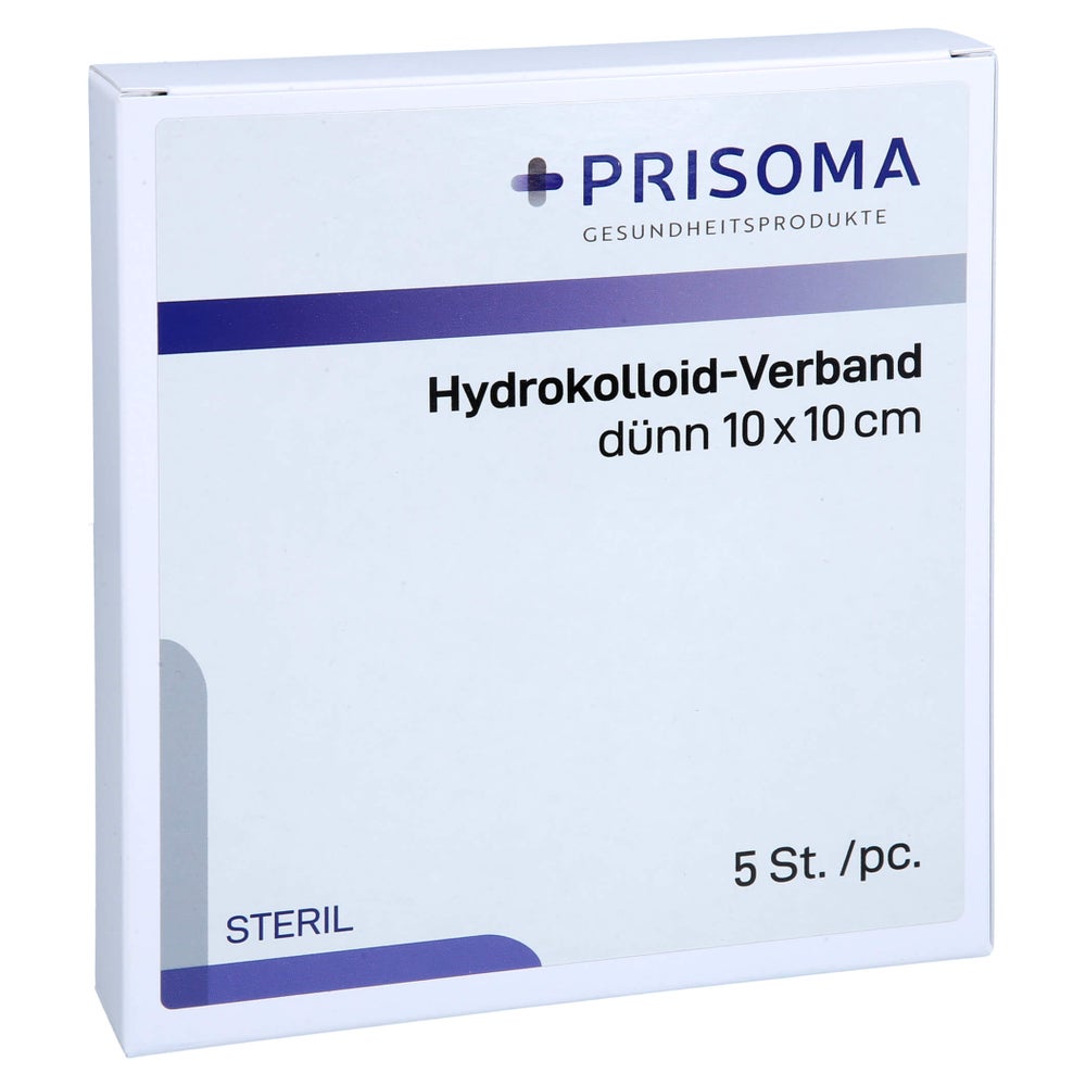 Hydrokolloid-verband dünn 10x10 cm 5 St