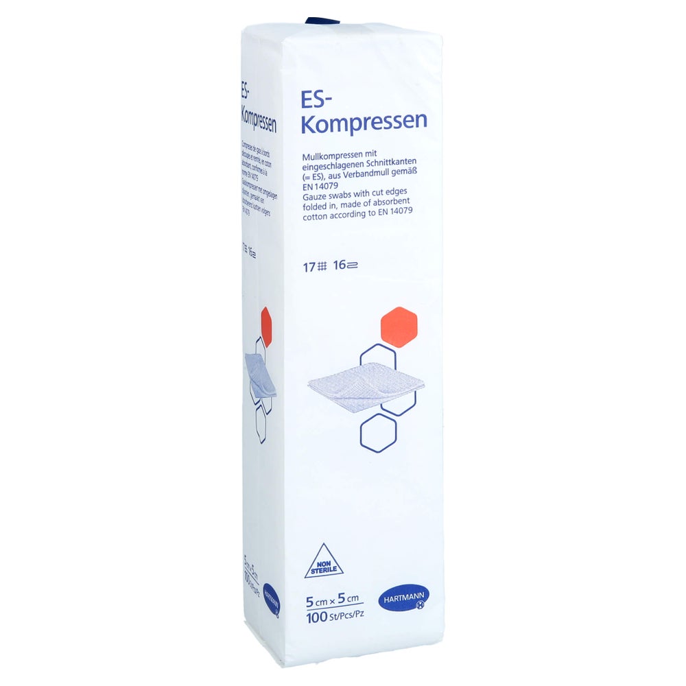 Es-kompressen Unsteril 5x5 cm 16fach 100 St