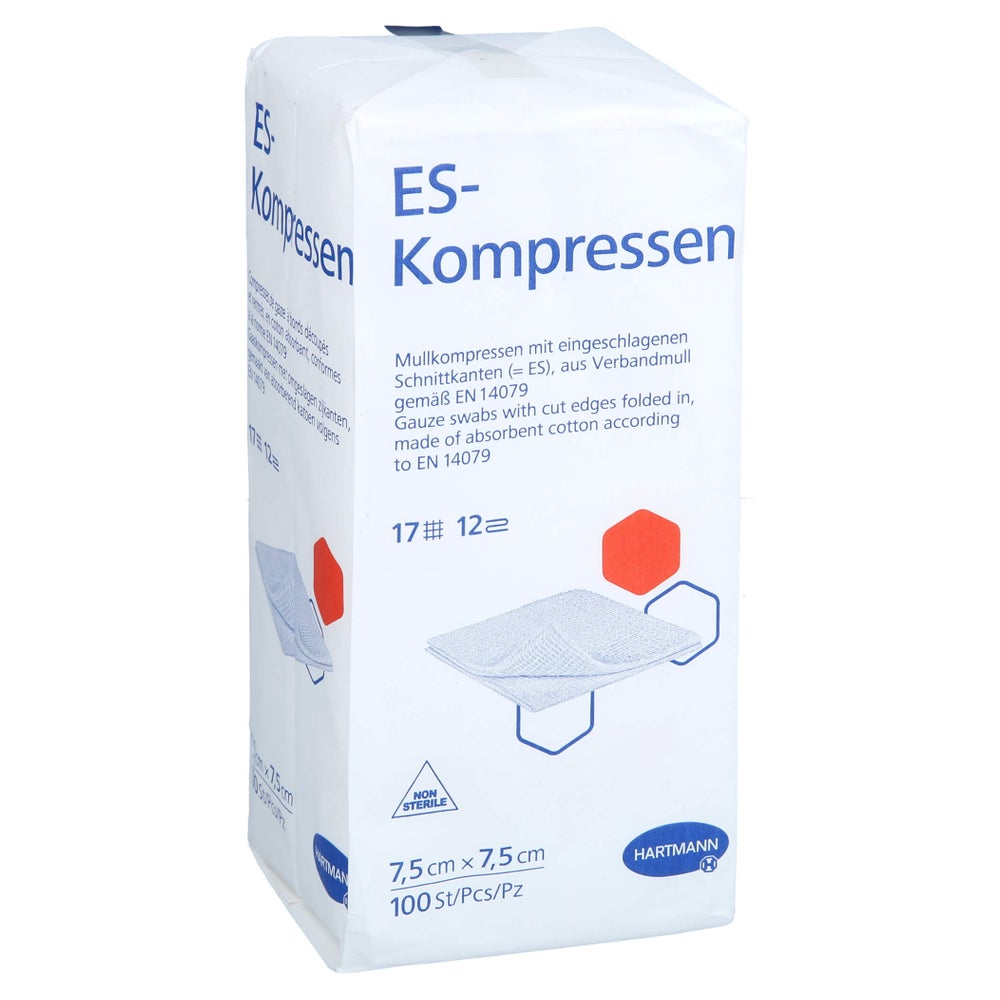 Es-kompressen Unsteril 7,5x7,5 Cm 12fach 100 St