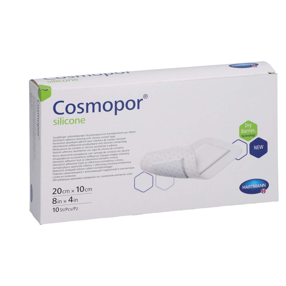 Cosmopor Silicone Wundverband 10x20 Cm 10 St