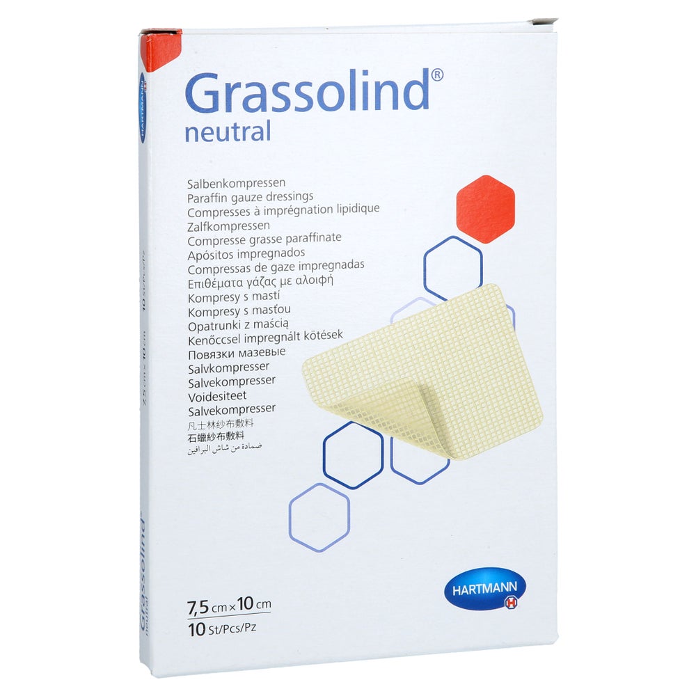 Grassolind Salbenkompressen 7,5x10 Cm Steril 10 St