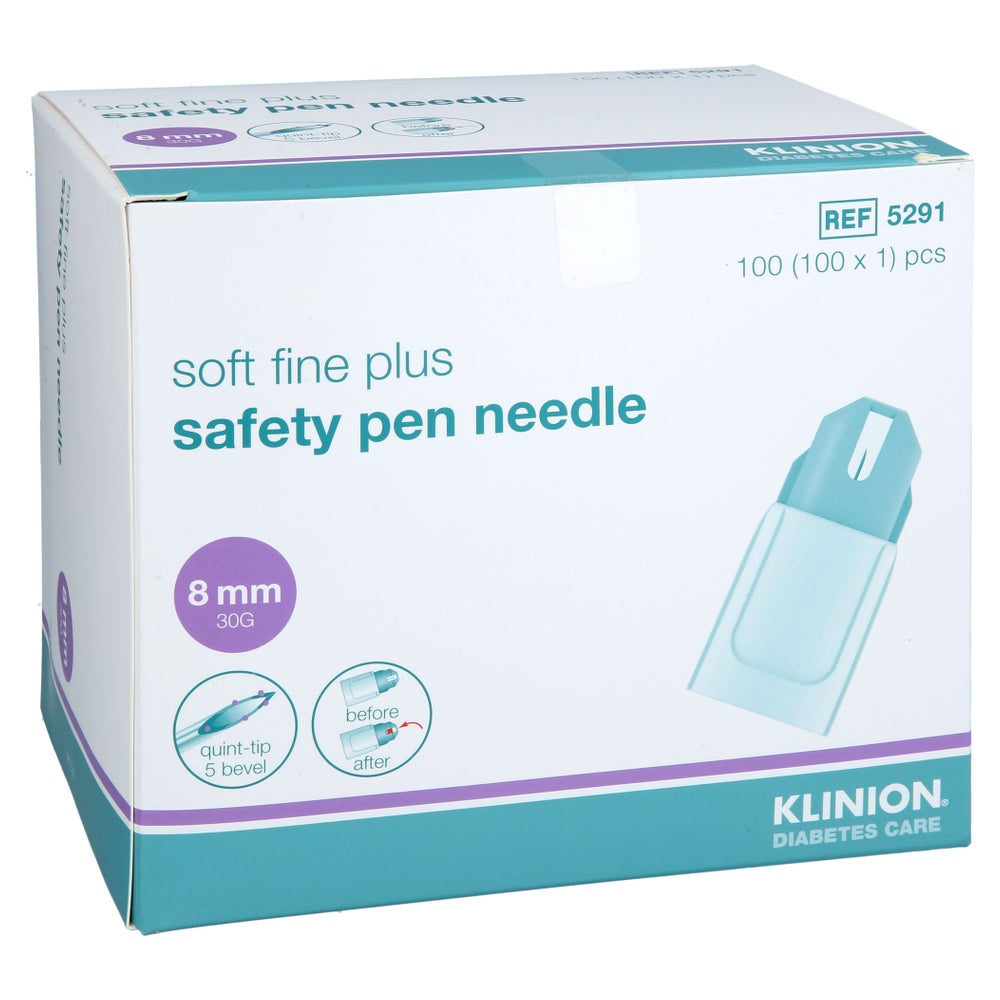 Klinion Soft Fine Plus Safety Pen-nadeln 30 G 8 Mm 100 St