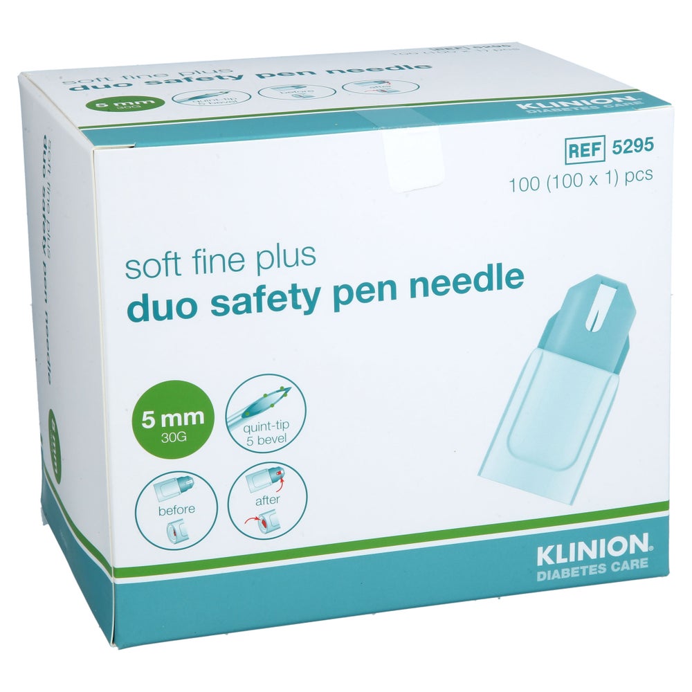 Klinion Soft Fine Plus Duosafety Pen-nad.5 Mm 30 G 100 St