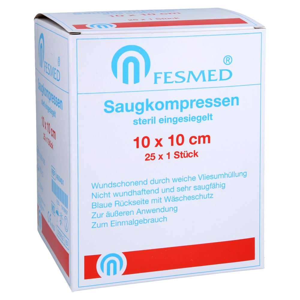 Saugkompressen Steril Fesmed 10x10 Cm 25X1 St