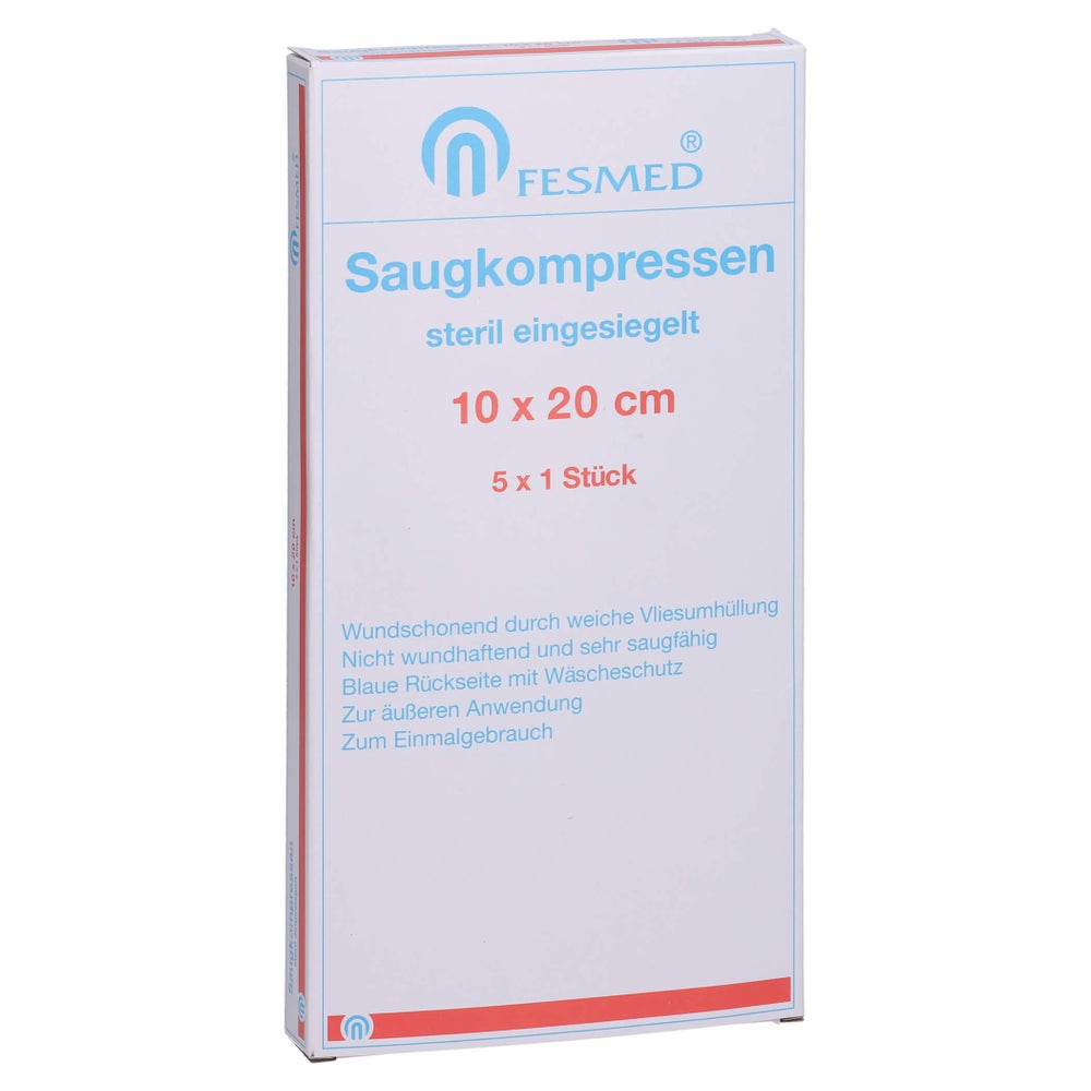 Saugkompressen Steril Fesmed 10x20 Cm 5X1 St