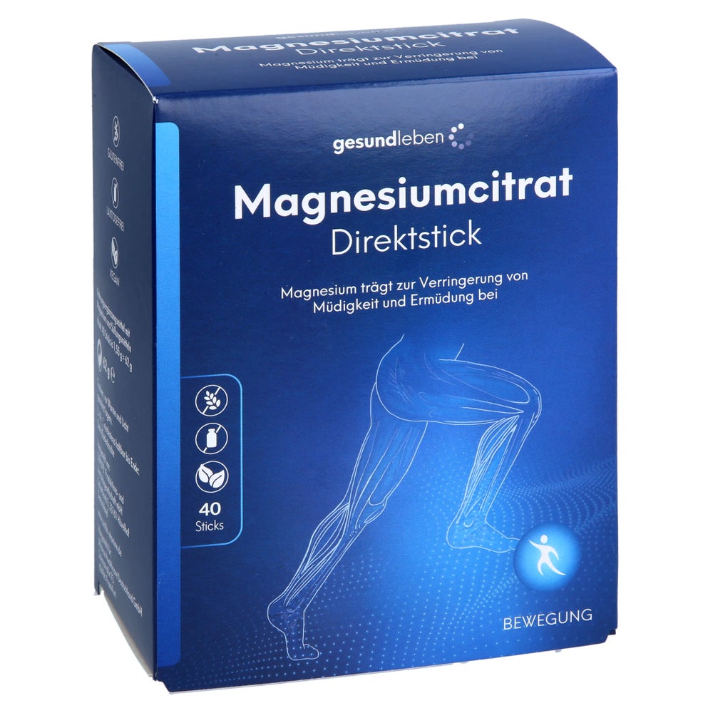Gesund Leben Magnesiumcitrat Direktstick Pulver 40X1,55 g