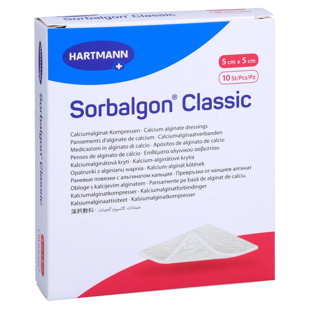Sorbalgon Classic 5x5 Cm Calciumalginat-kompresse 10 St