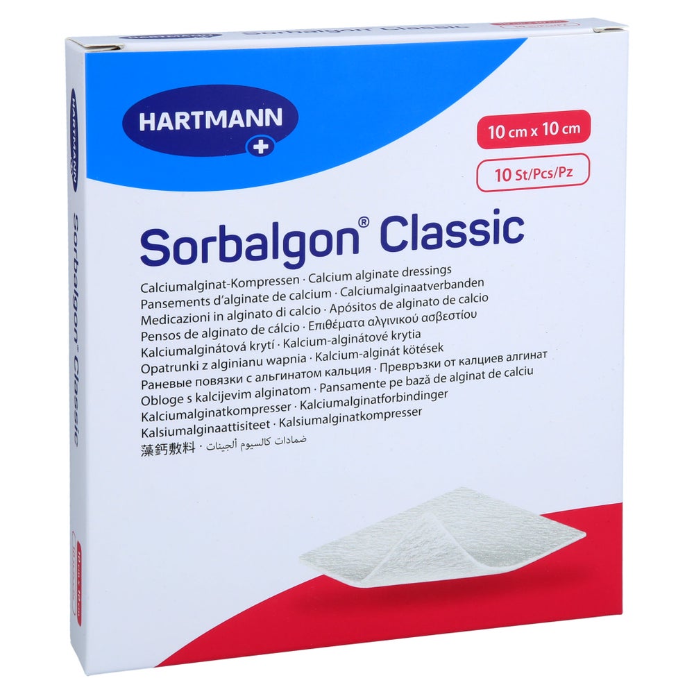 Sorbalgon Classic 10x10 Cm Calciumalginat-kompr. 10 St