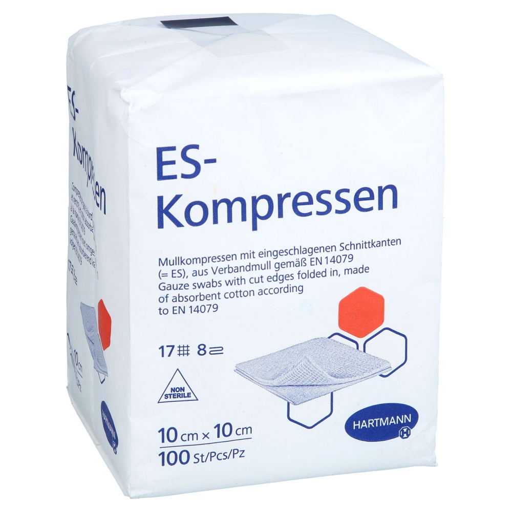 Es-kompressen Unsteril 10x10 Cm 8fach 100 St