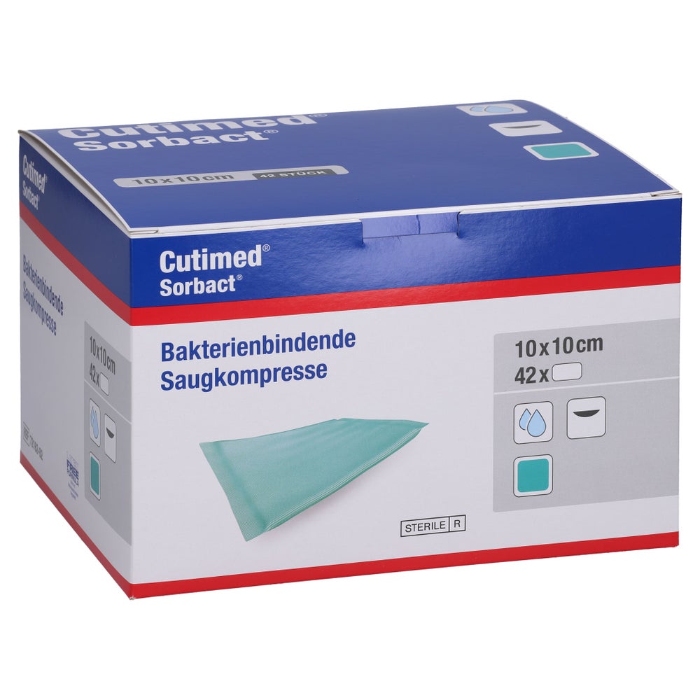 Cutimed Sorbact Saugkompressen 10x10 Cm 42 St