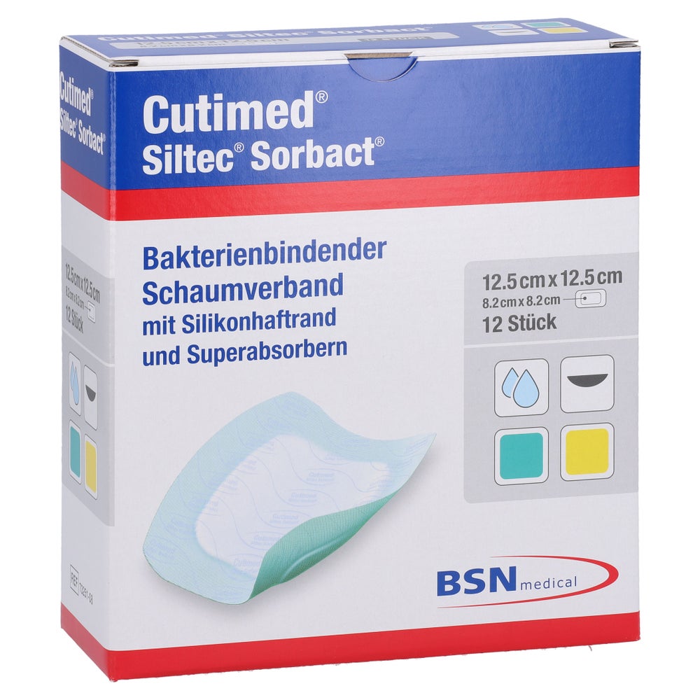 Cutimed Siltec Sorbact B Pu-verb.12,5x12,5 Cm 12 St