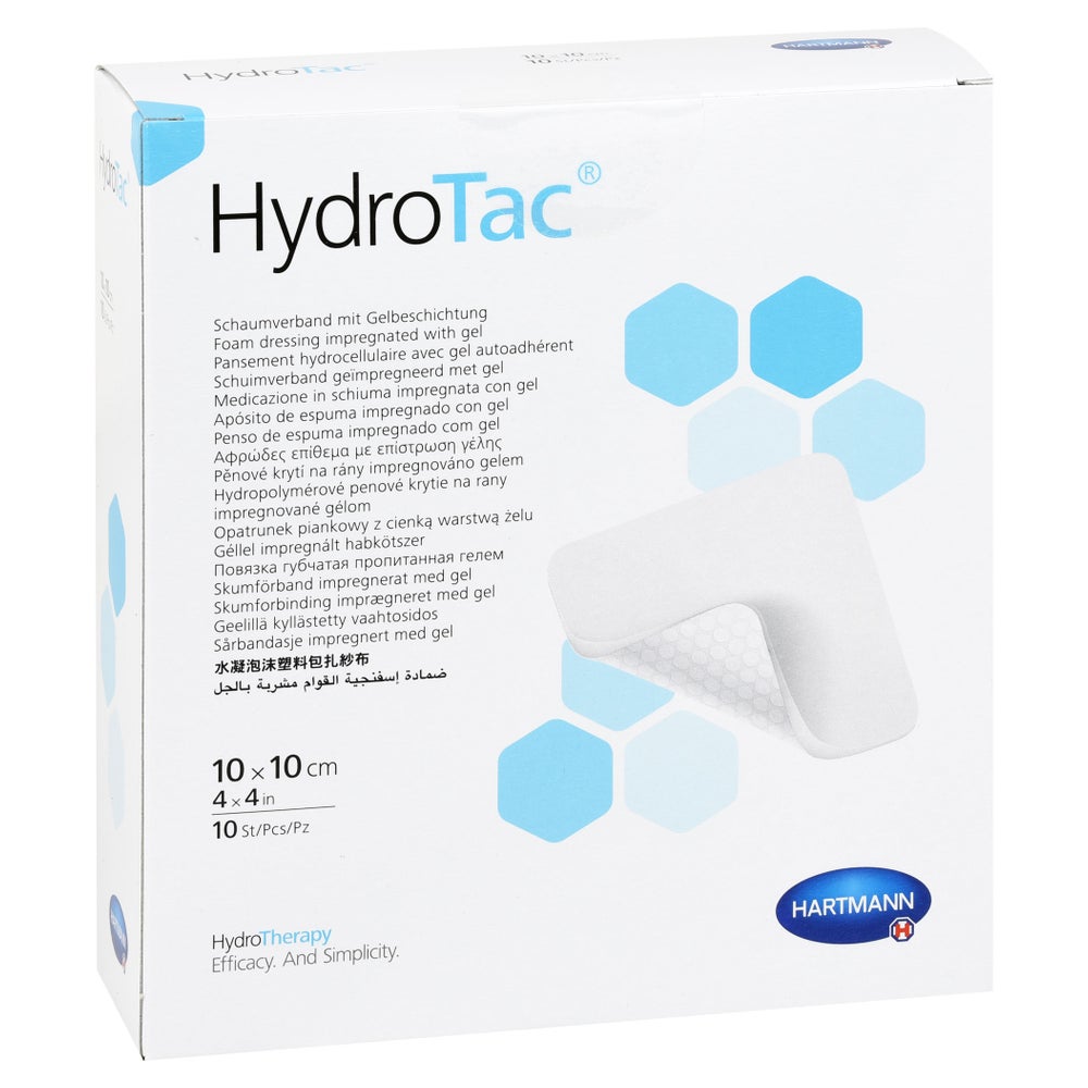 Hydrotac Schaumverband 10x10 Cm Steril 10 St