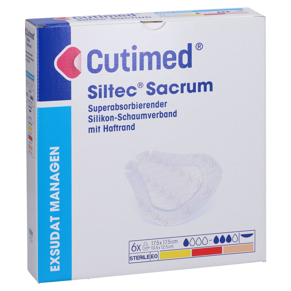 Cutimed Siltec Sacrum 17,5x17,5 Cm Kompressen 6 St