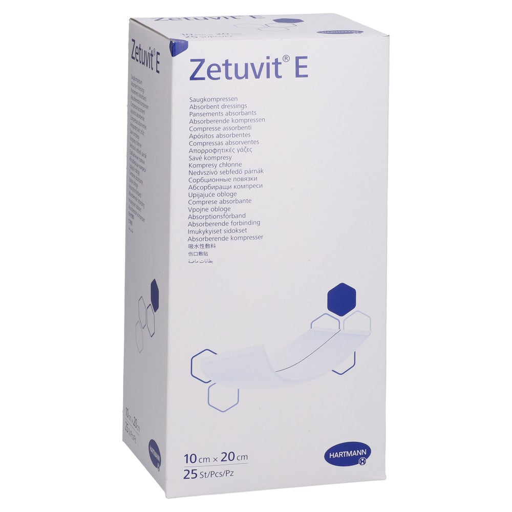 Zetuvit E Saugkompressen Steril 10x20 Cm 25 St