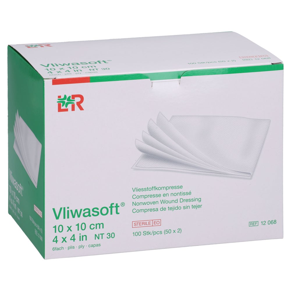 Vliwasoft Vlieskompressen Steril 10x10 Cm 6l. 50X2 St