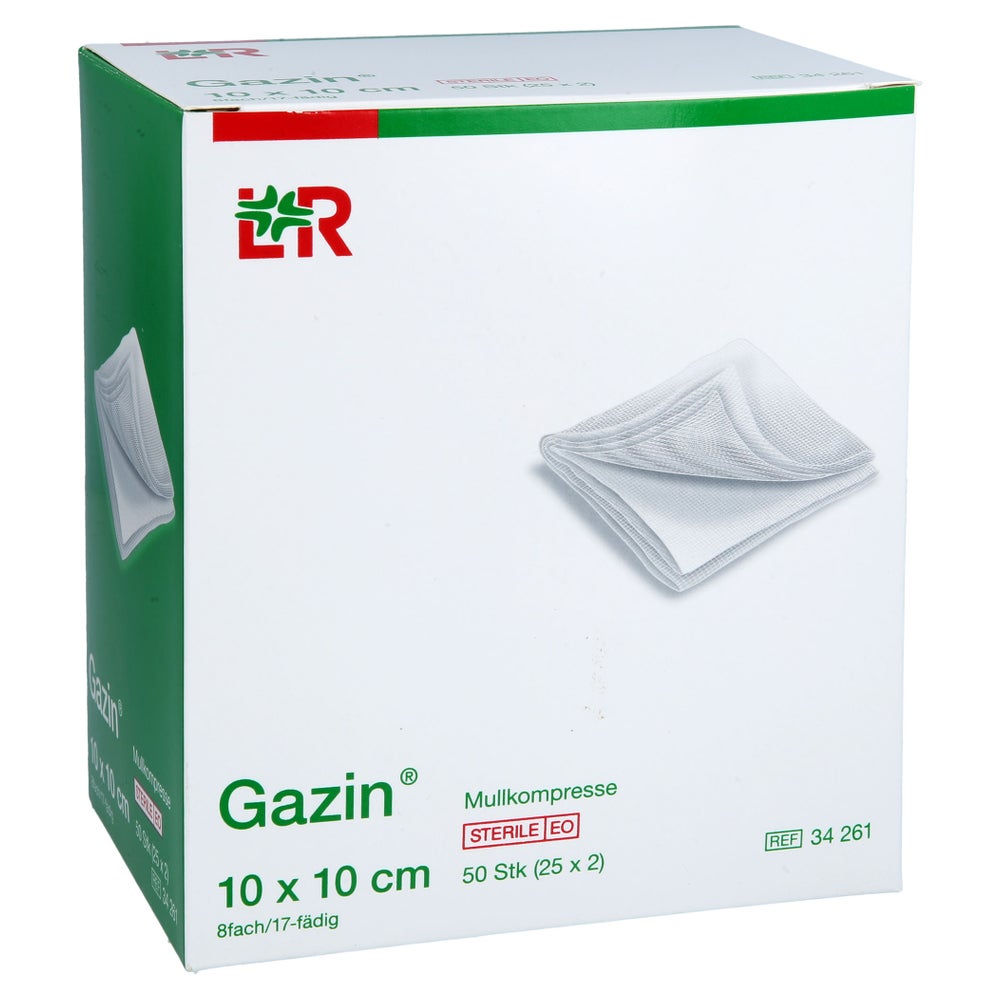 Gazin Mullkomp.10x10 Cm Steril 8fach 25X2 St