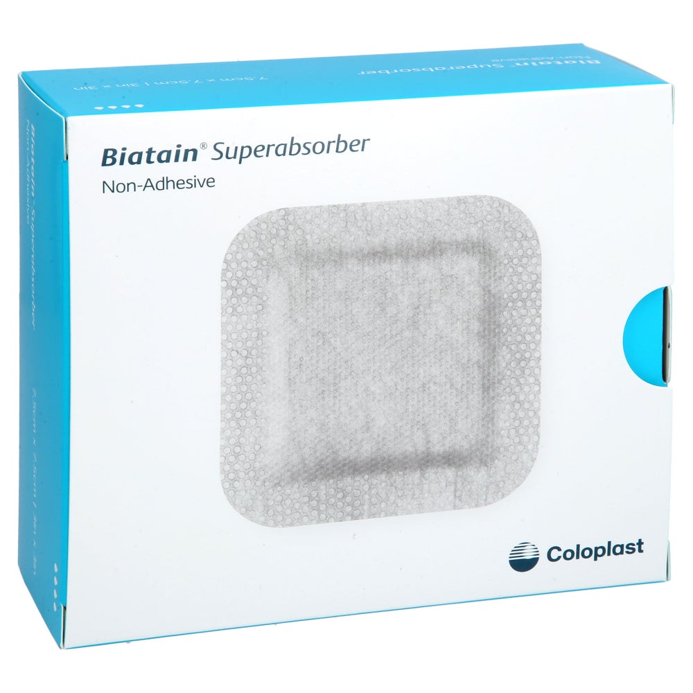 Biatain Superabsorber Nicht-haftend 7,5x7,5 Cm 10 St