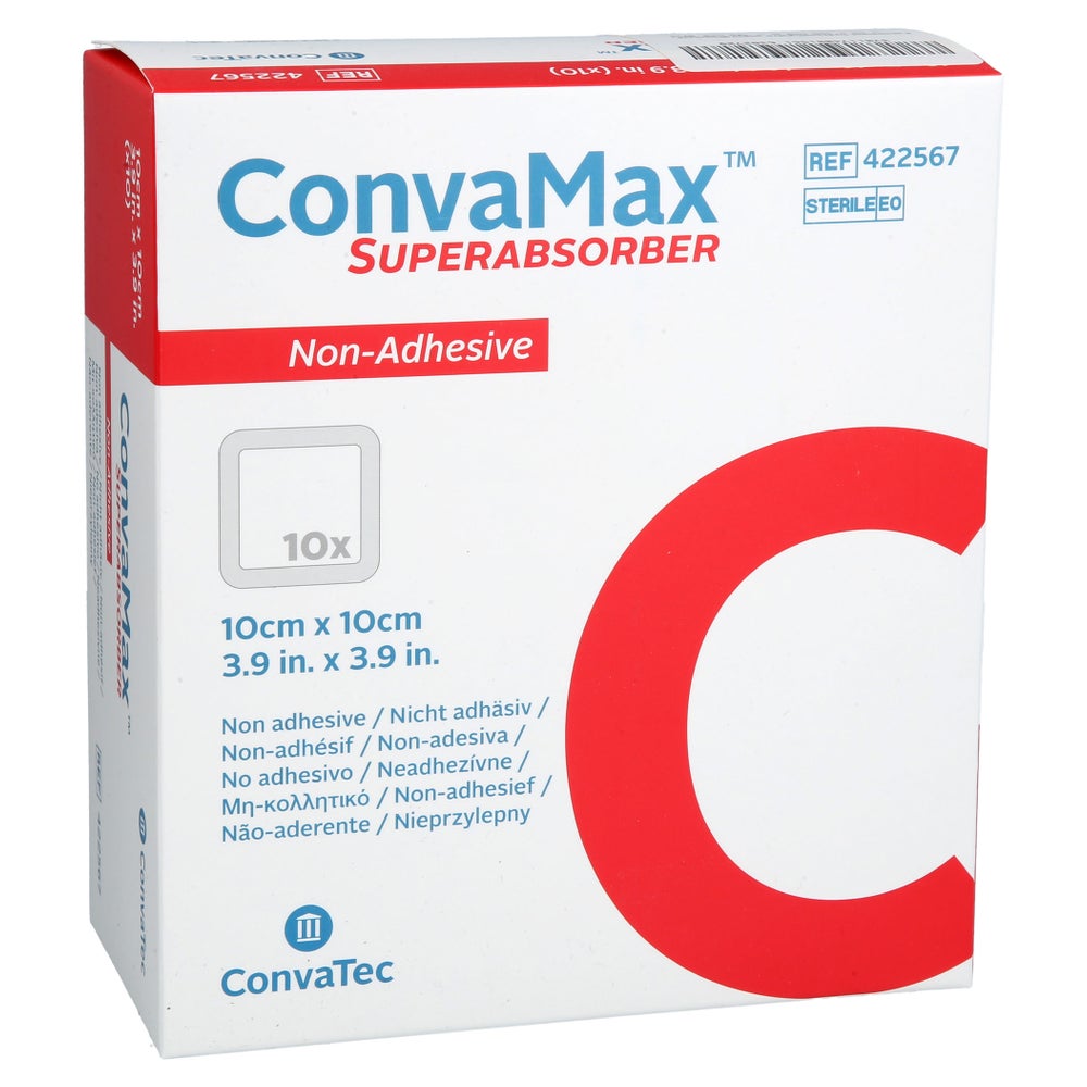Convamax Superabsorber Nicht Adhäsiv 10x10 Cm 10 St