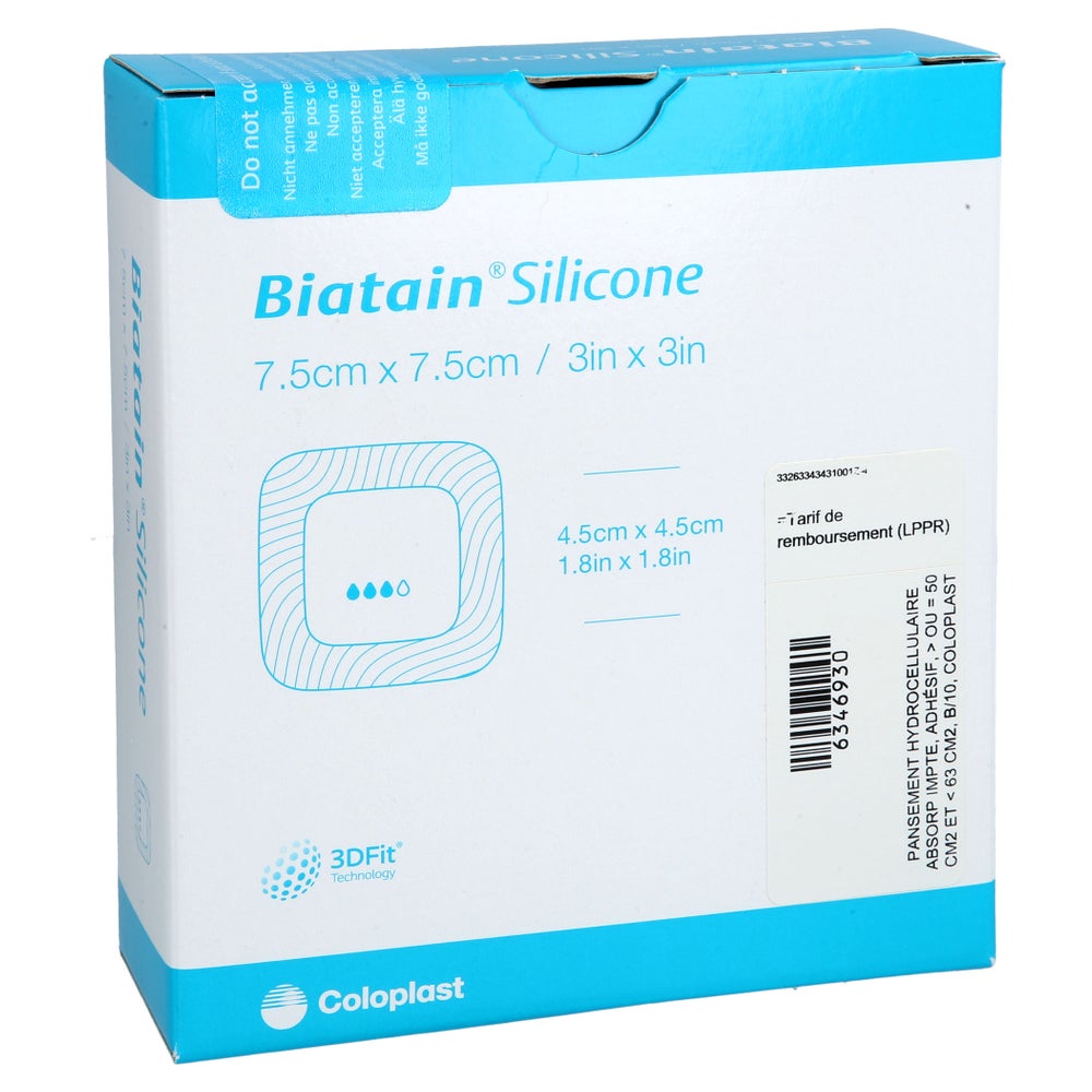 Biatain Silicone Schaumverband 7,5x7,5 Cm 10 St