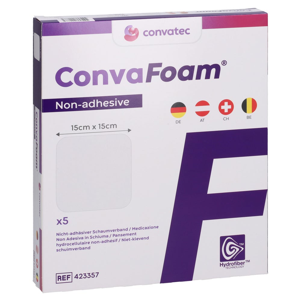 Convafoam Schaumverband Nicht-adhäsiv 15x15 Cm 5 St