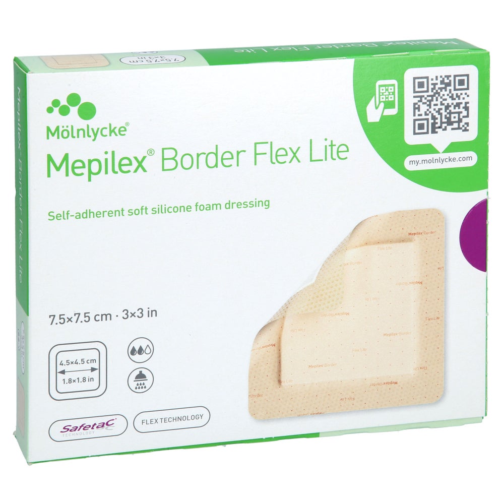 Mepilex Border Flex Lite Schaumverband 7,5x7,5 Cm 5 St