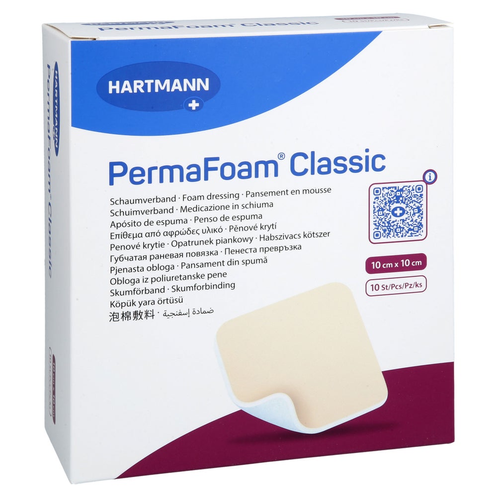 Permafoam Classic Schaumverband 10x10 Cm 10 St