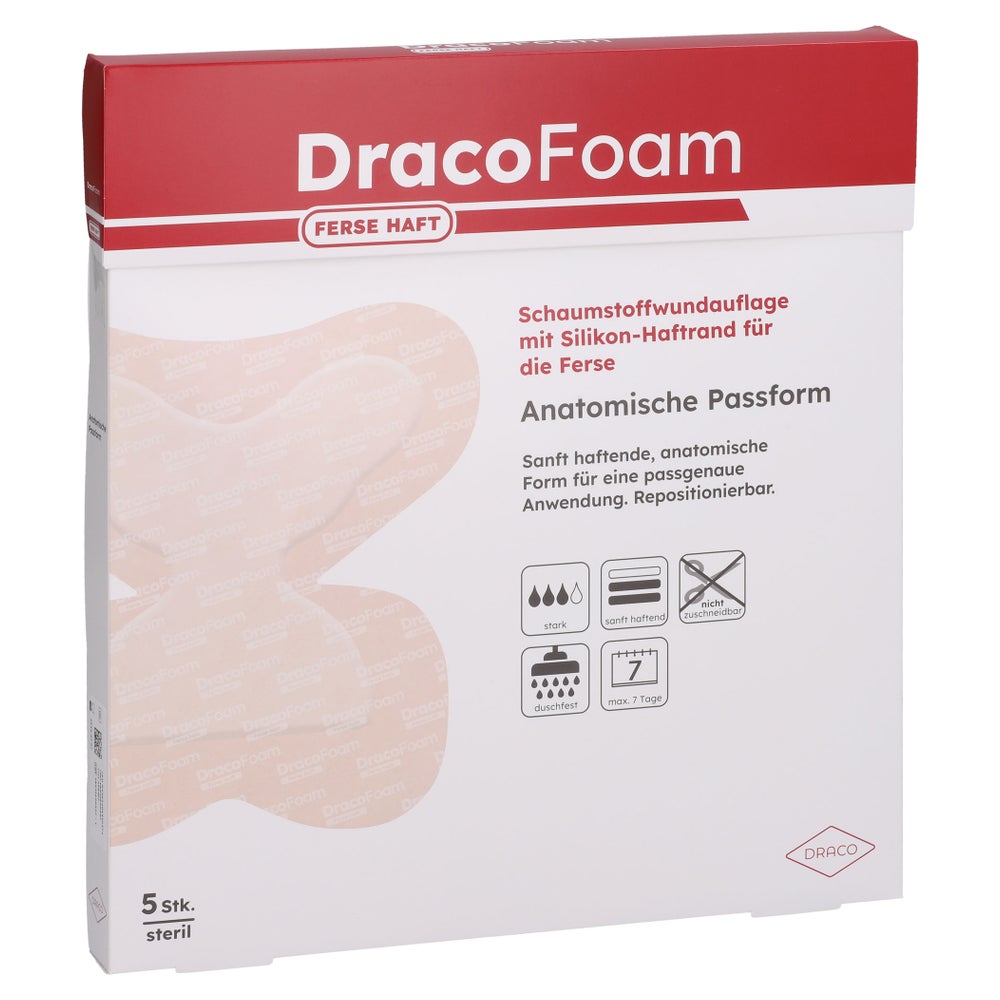 Dracofoam Schaumstoff Wundauflage Ferse Haft 5 St
