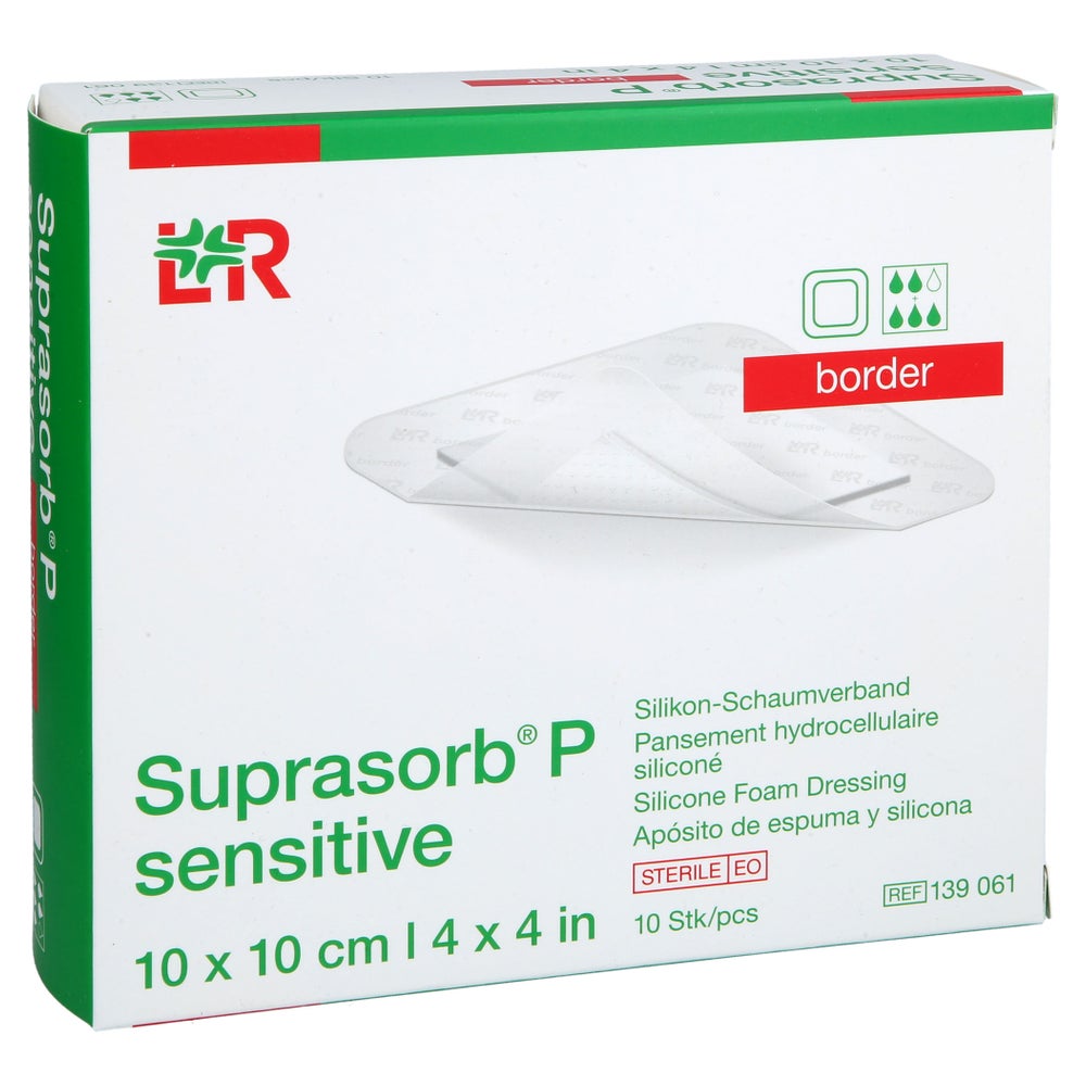 Suprasorb P Sensitive Pu-schaumv.border 10x10cm 10 St