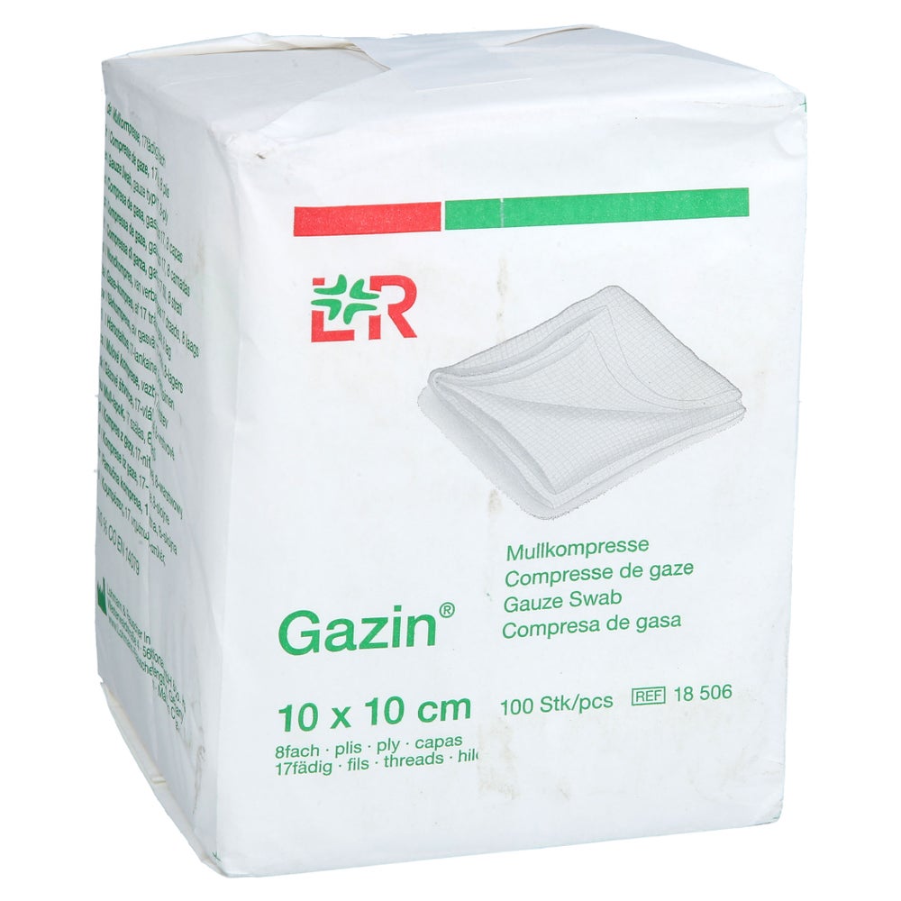 Gazin Mullkomp.10x10 Cm Unsteril 8fach Op 100 St