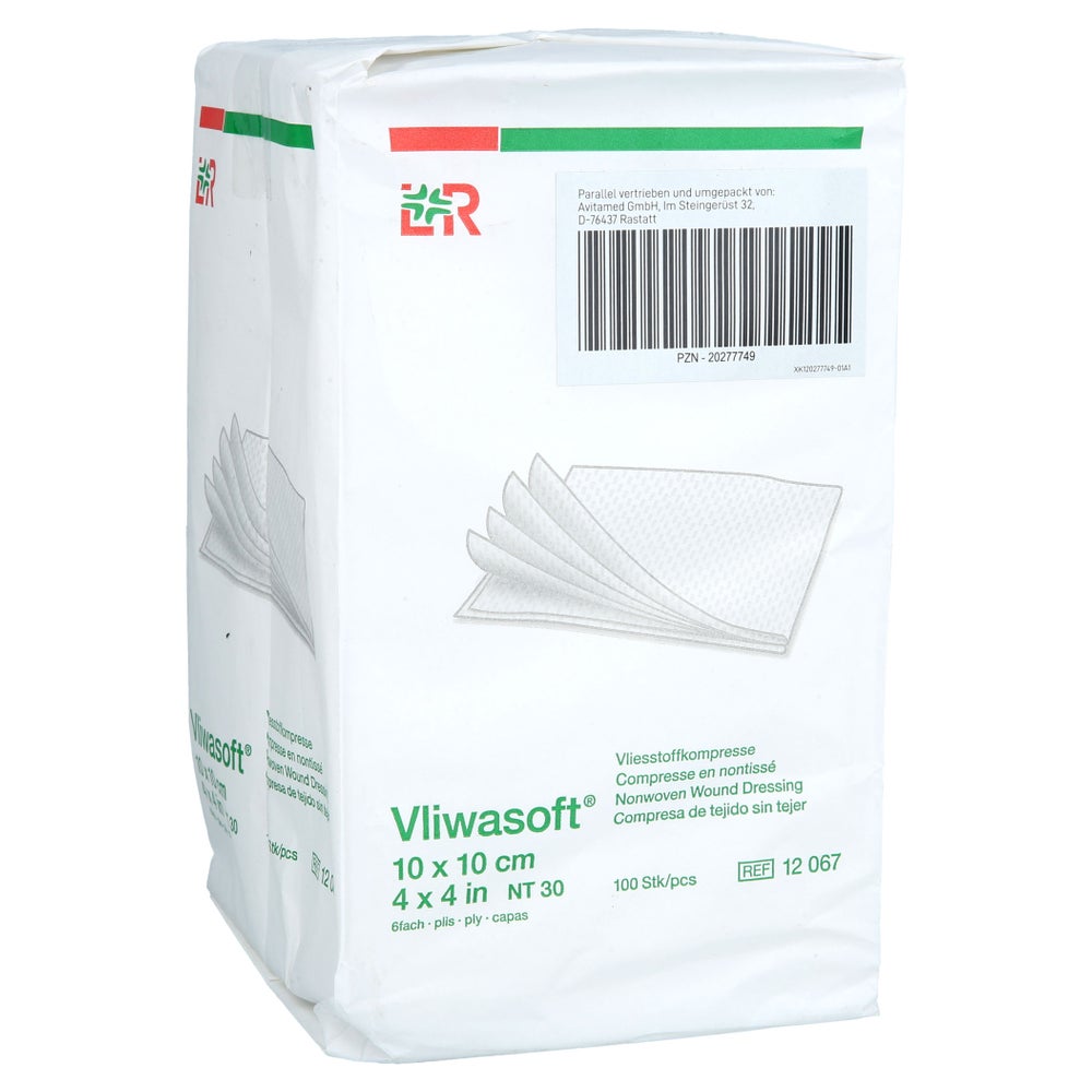Vliwasoft Vlieskompressen Unsteril 10x10 Cm 6l. 100 St