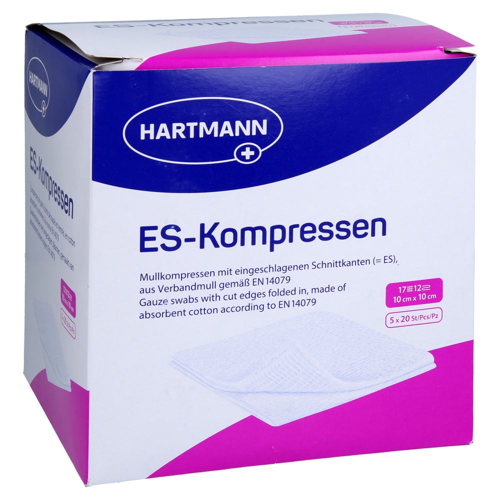 Es-kompressen Steril 10x10 Cm 12fach Großpackung 5X20 St